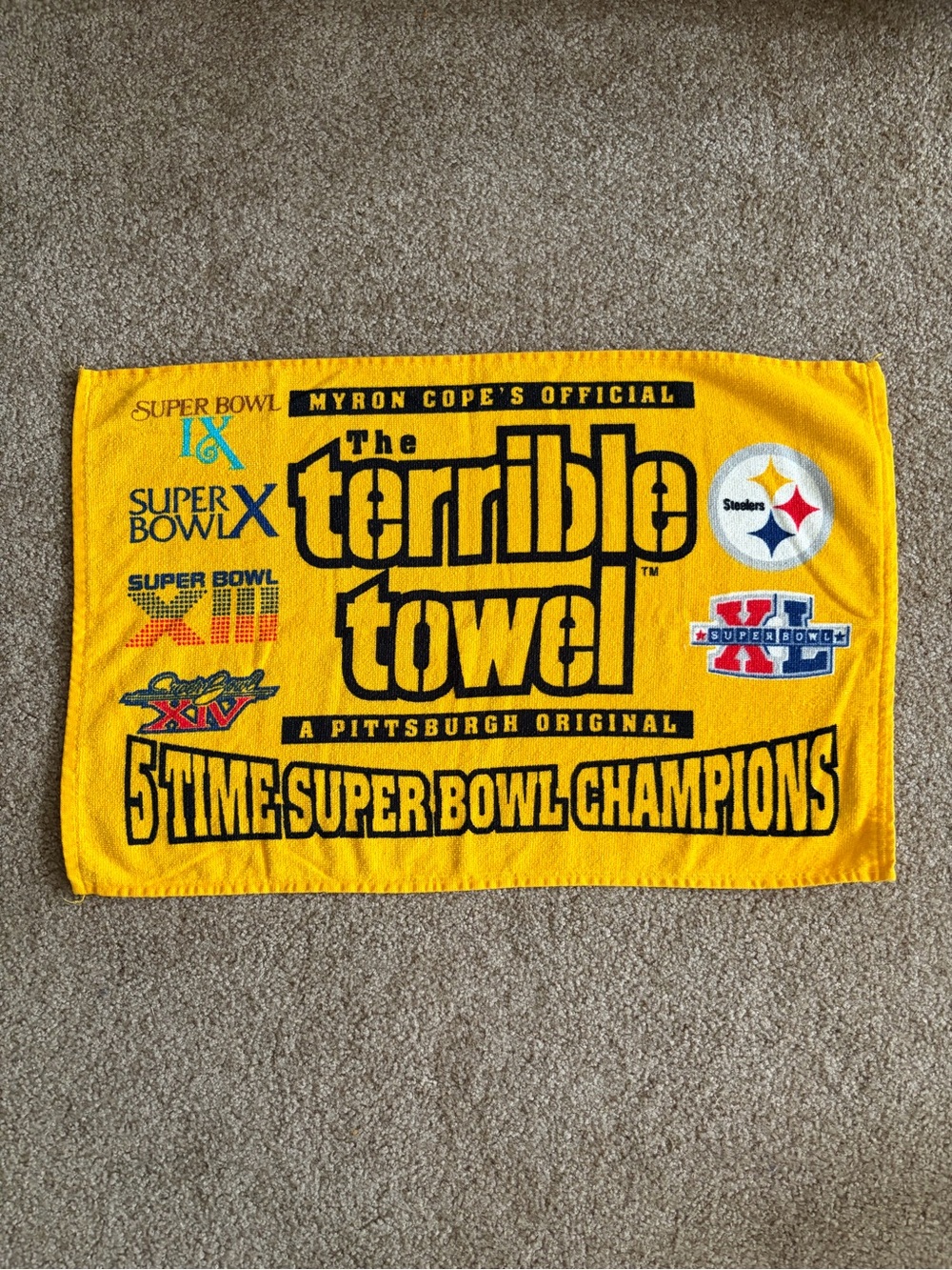 Pittsburgh Terrible Towel Yellow Super Bowl Champions Fan Towel